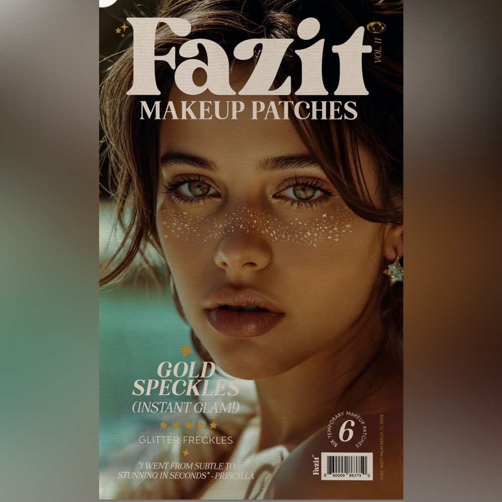 Fazit Gold & Silver Glitter Freckles Makeup Patches